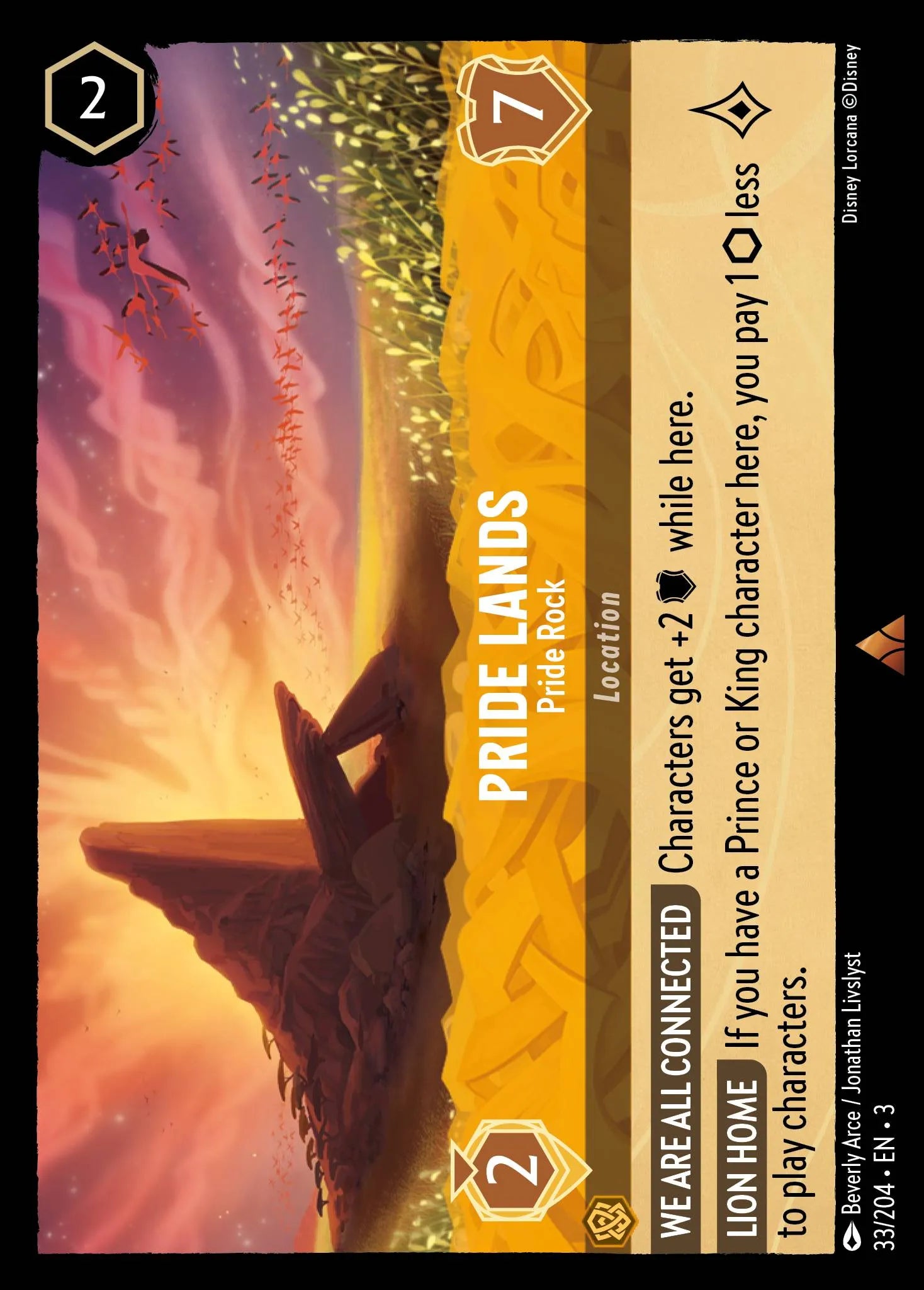 Pride Lands - Pride Rock | Into the Inklands #33 (Near Mint) | Disney Lorcana Single Australia (Near Mint)