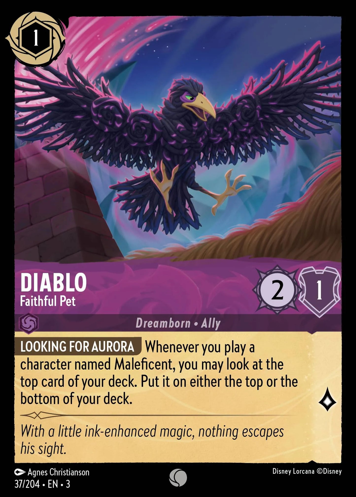 Diablo - Faithful Pet | Into the Inklands #37 (Near Mint Foil) | Disney Lorcana Single Australia (Near Mint)