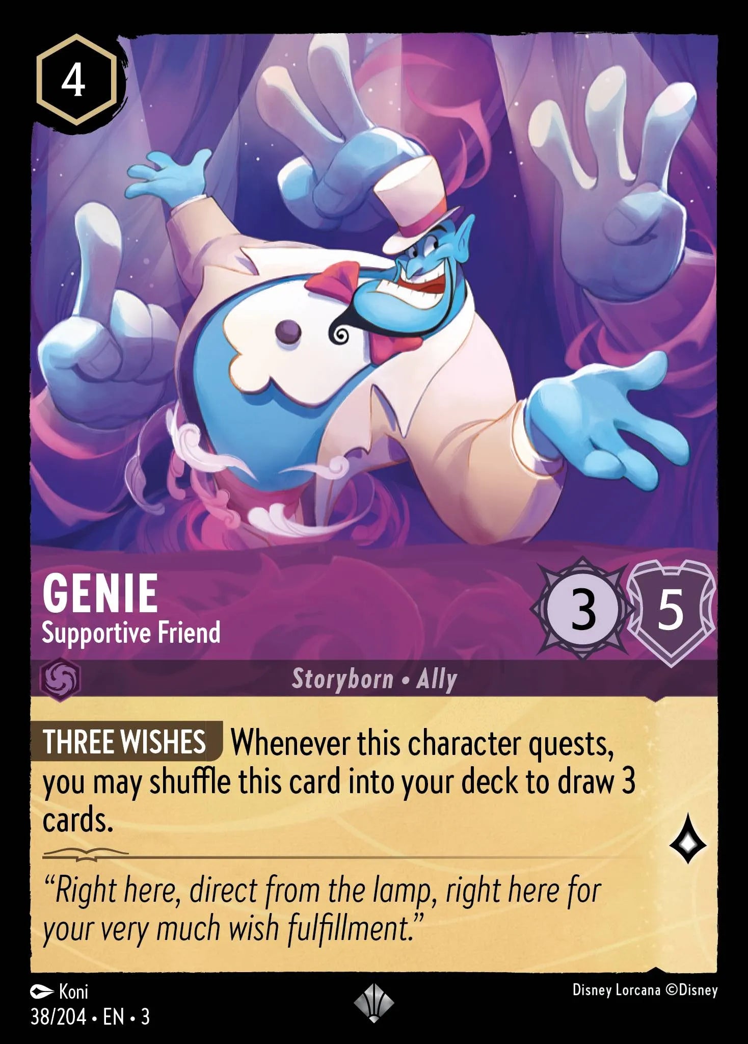 Genie - Supportive Friend | Into the Inklands #38 (Near Mint) | Disney Lorcana Single Australia (Near Mint)