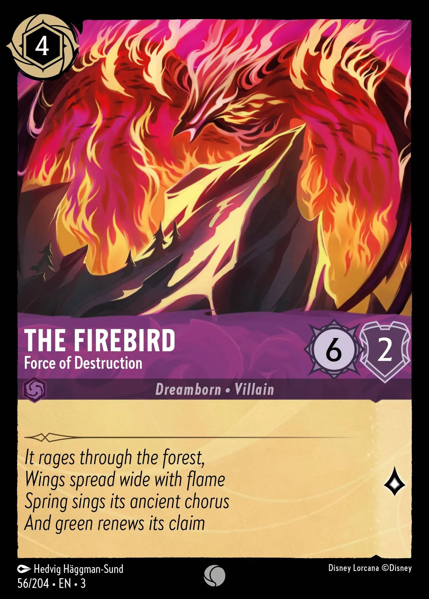 The Firebird - Force of Destruction | Into the Inklands #56 (Near Mint) | Disney Lorcana Single Australia (Near Mint)