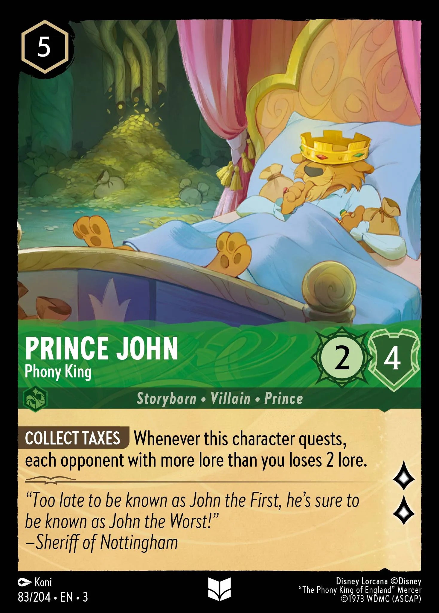 Prince John - Phony King | Into the Inklands #83 (Near Mint) | Disney Lorcana Single Australia (Near Mint)