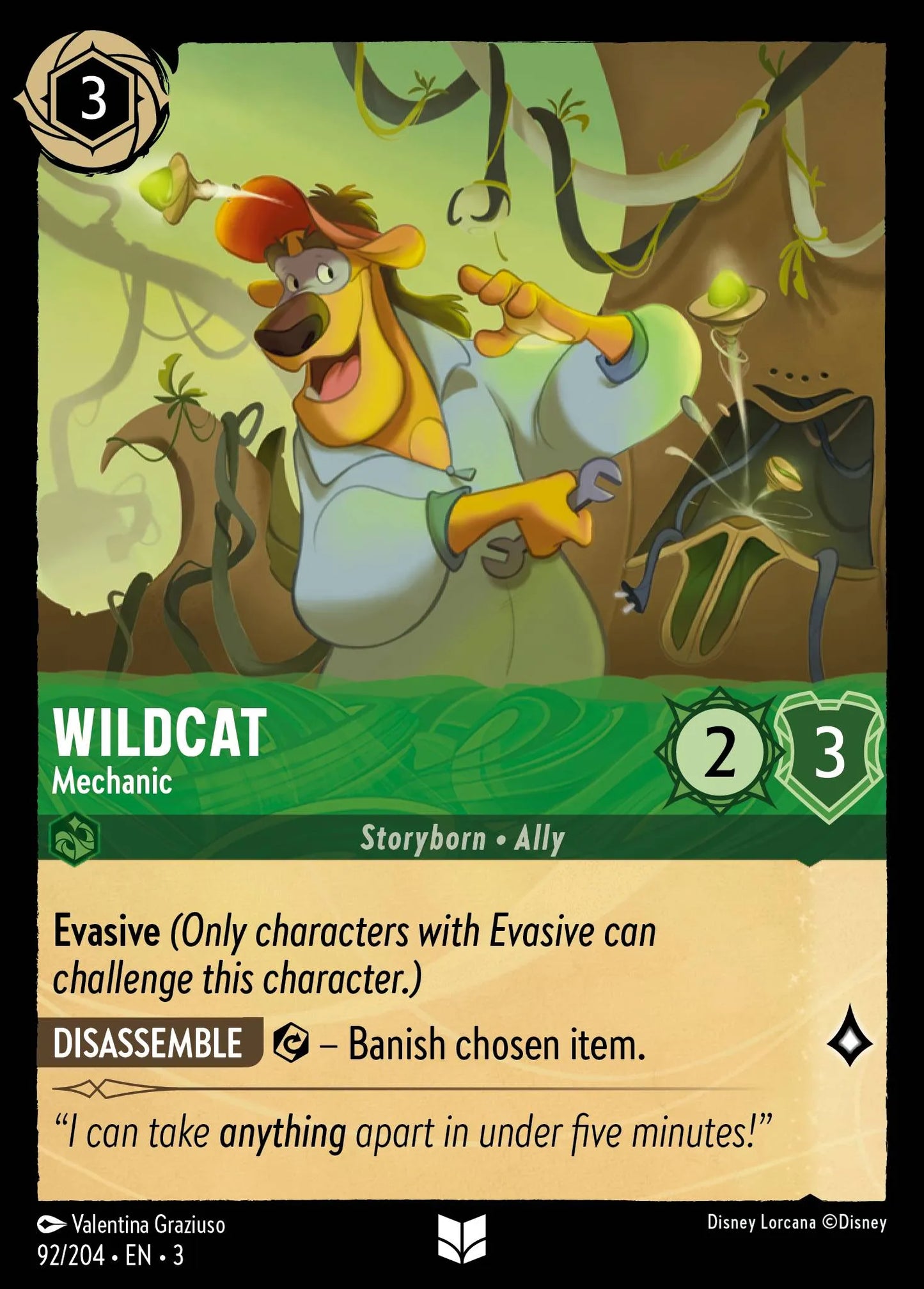 Wildcat - Mechanic | Into the Inklands #92 (Near Mint) | Disney Lorcana Single Australia (Near Mint)