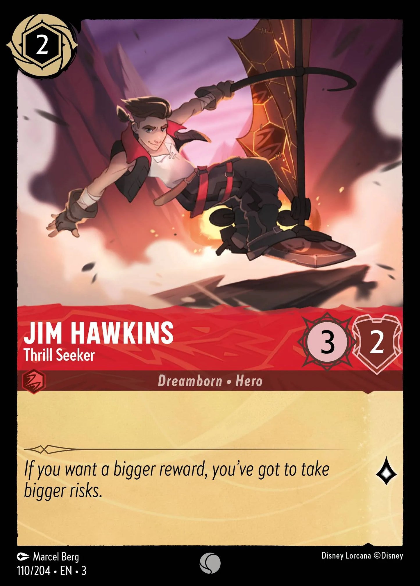 Jim Hawkins - Thrill Seeker | Into the Inklands #110 (Near Mint) | Disney Lorcana Single Australia (Near Mint)