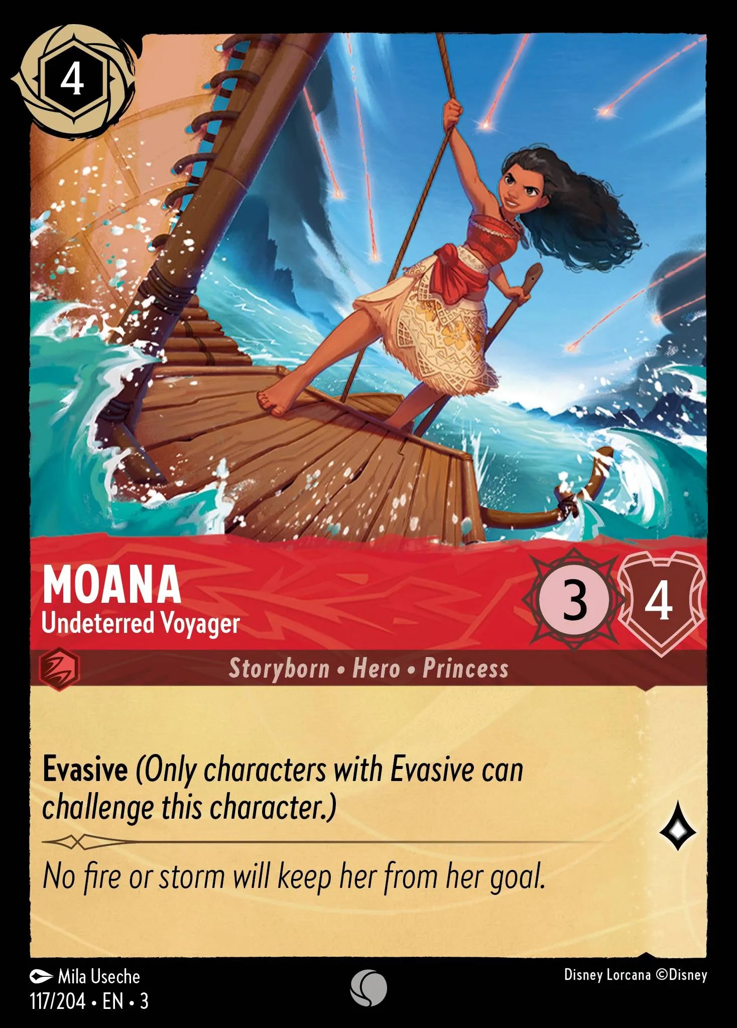 Moana - Undeterred Voyager | Into the Inklands #117 (Near Mint Foil) | Disney Lorcana Single Australia (Near Mint)