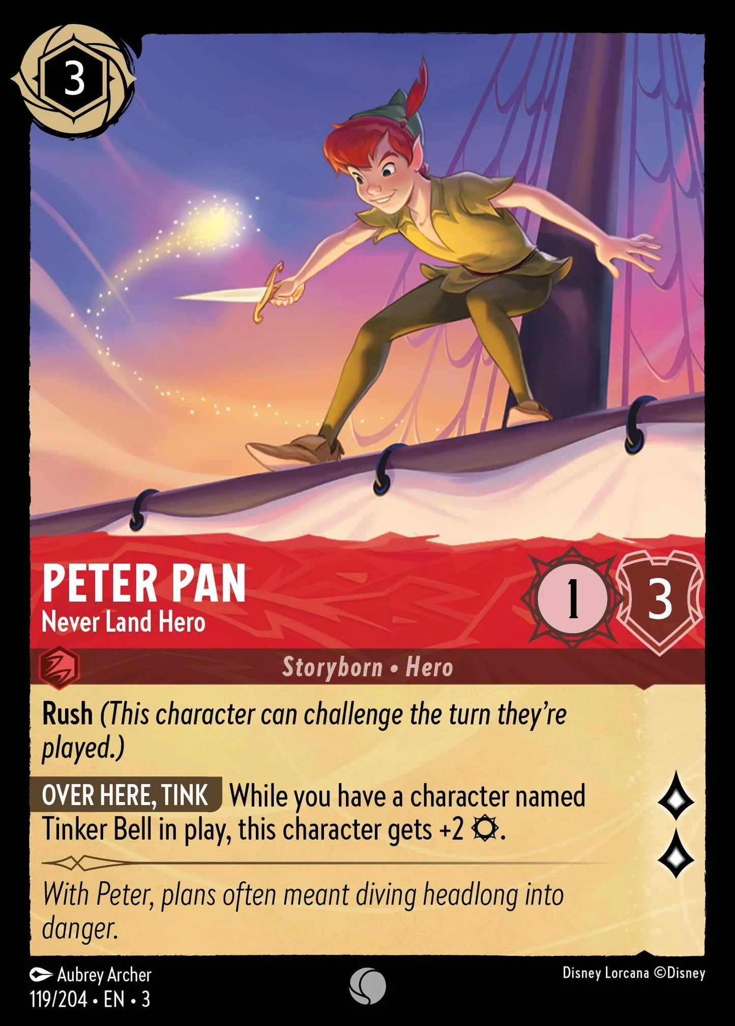 Peter Pan - Never Land Hero | Into the Inklands #119 (Near Mint) | Disney Lorcana Single Australia (Near Mint)