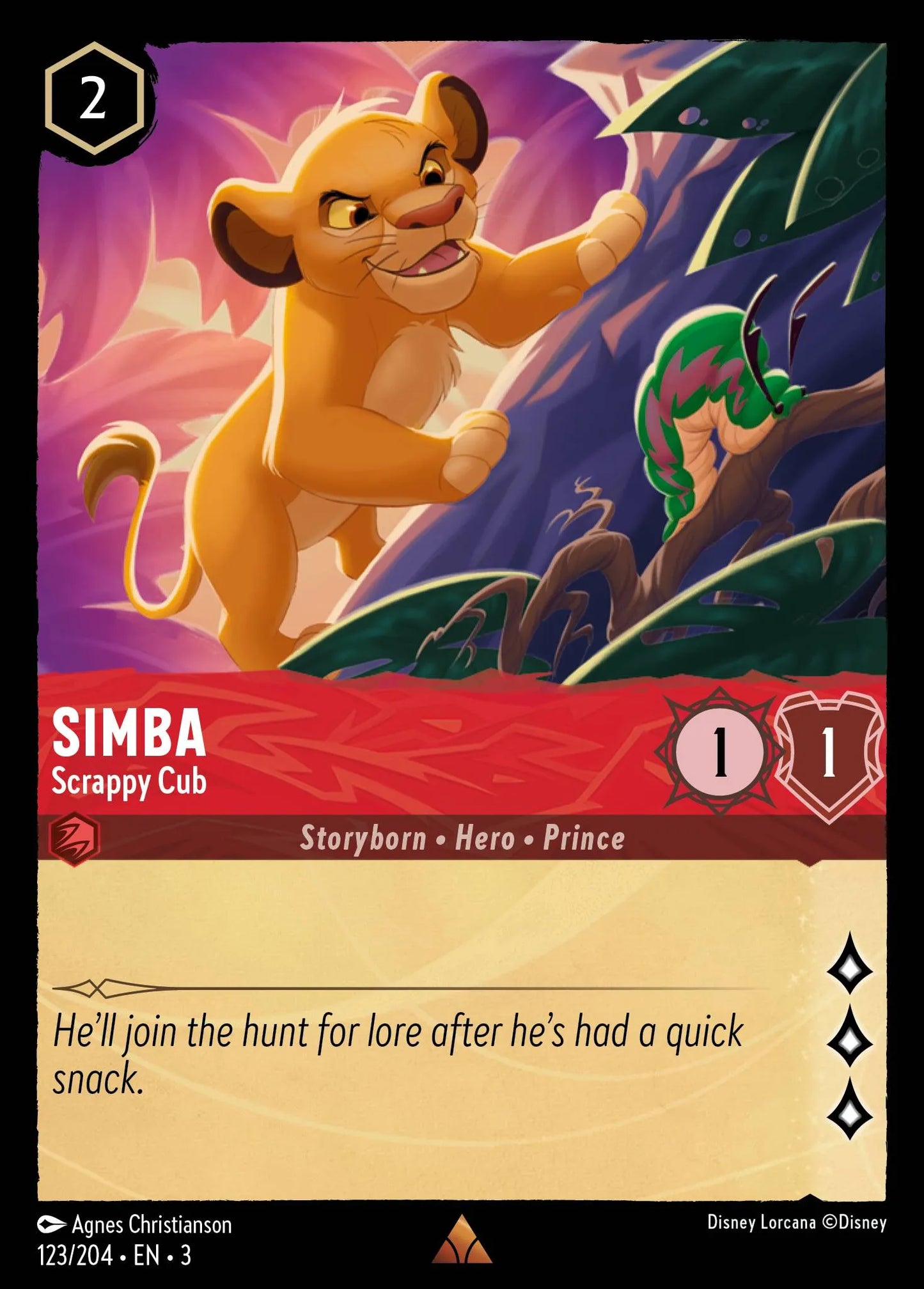 Simba - Scrappy Cub | Into the Inklands #123 (Near Mint) | Disney Lorcana Single Australia (Near Mint)