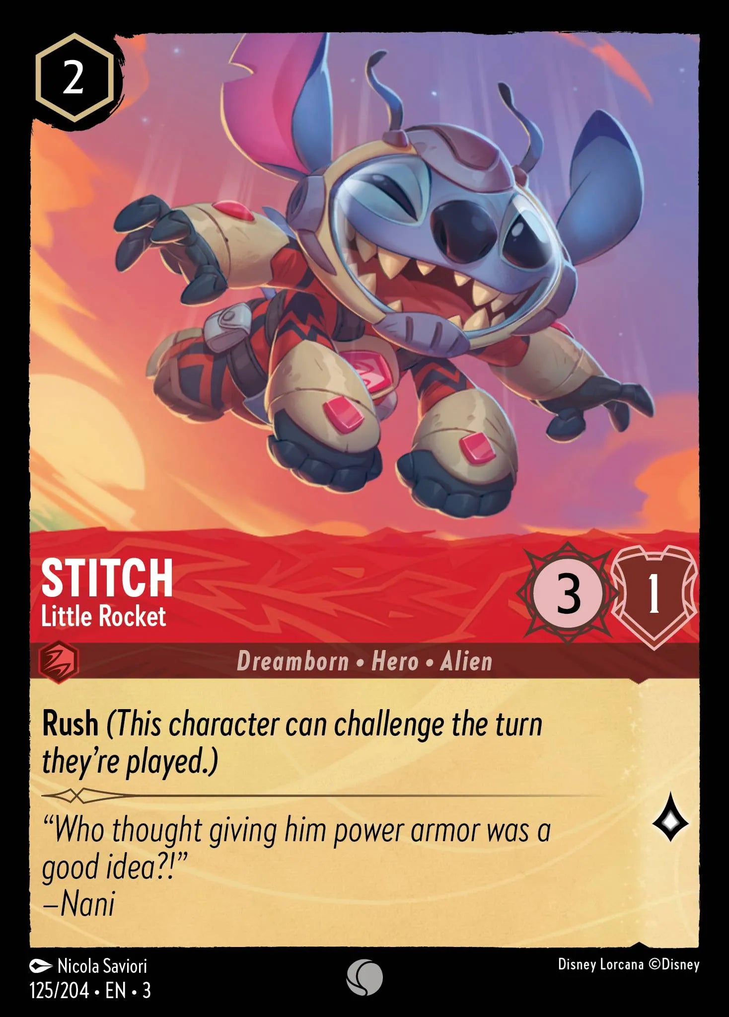 Stitch - Little Rocket | Into the Inklands #125 (Near Mint Foil) | Disney Lorcana Single Australia (Near Mint)