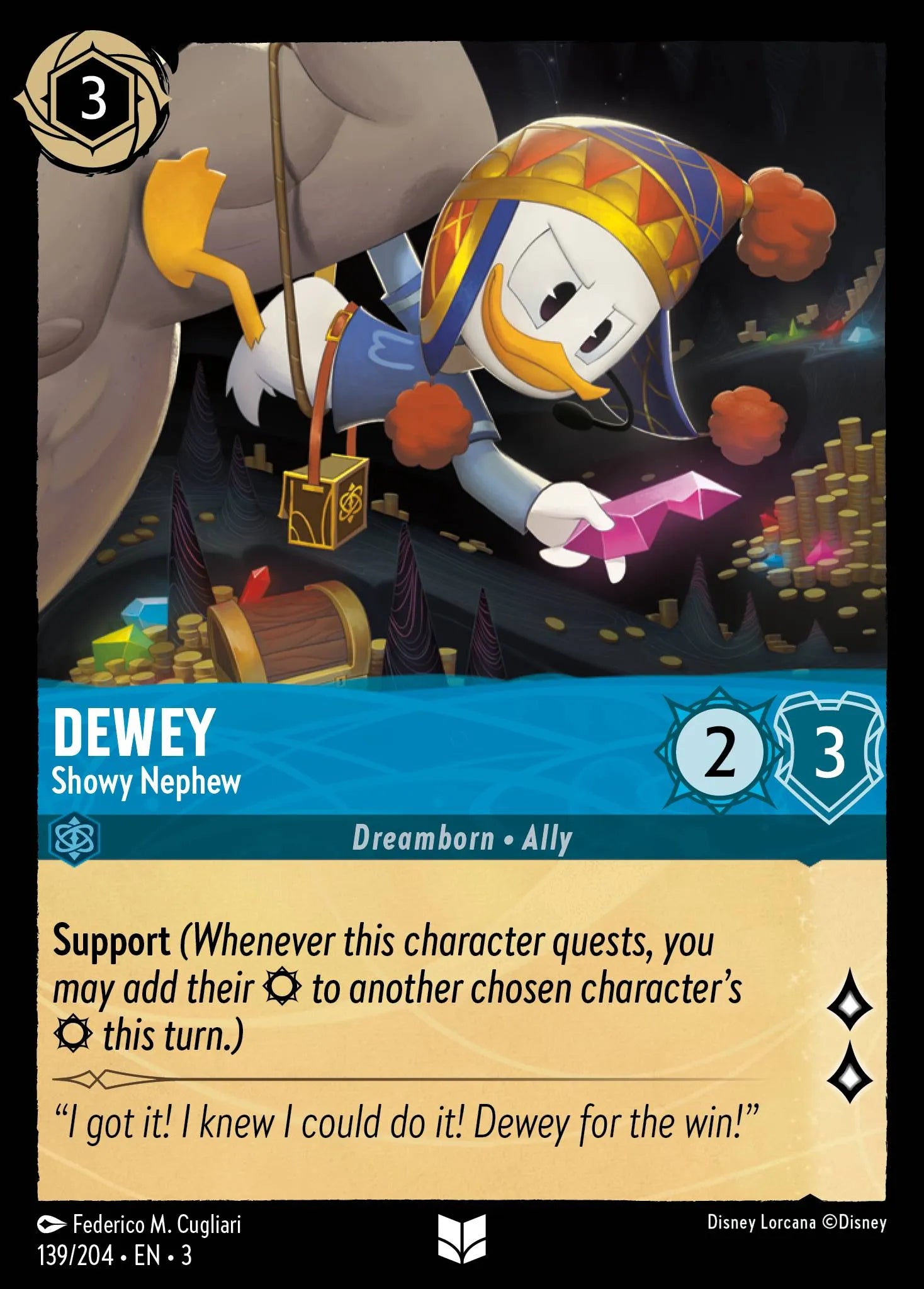 Dewey - Showy Nephew | Into the Inklands #139 (Near Mint) | Disney Lorcana Single Australia (Near Mint)