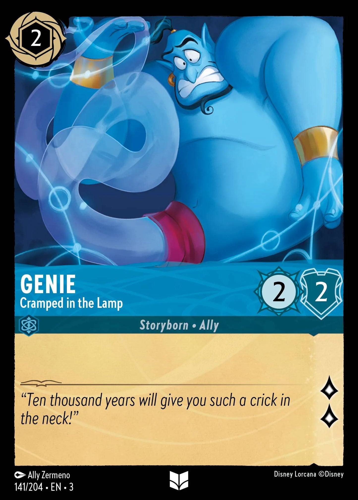 Genie - Cramped in the Lamp | Into the Inklands #141 (Near Mint) | Disney Lorcana Single Australia (Near Mint)