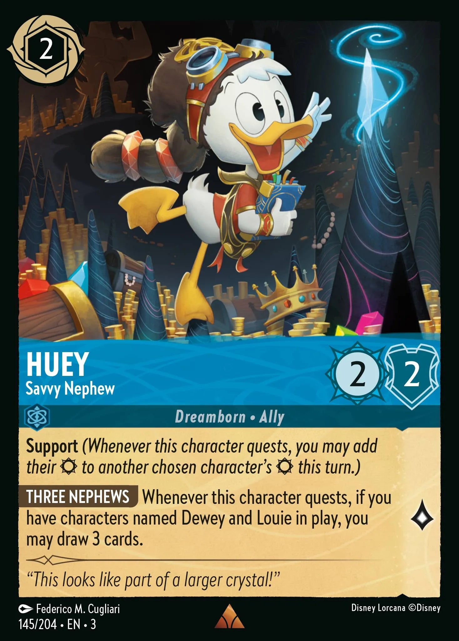 Huey - Savvy Nephew | Into the Inklands #145 (Near Mint) | Disney Lorcana Single Australia (Near Mint)