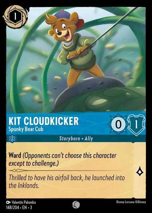 Kit Cloudkicker - Spunky Bear Cub | Into the Inklands #148 (Near Mint) | Disney Lorcana Single Australia (Near Mint)