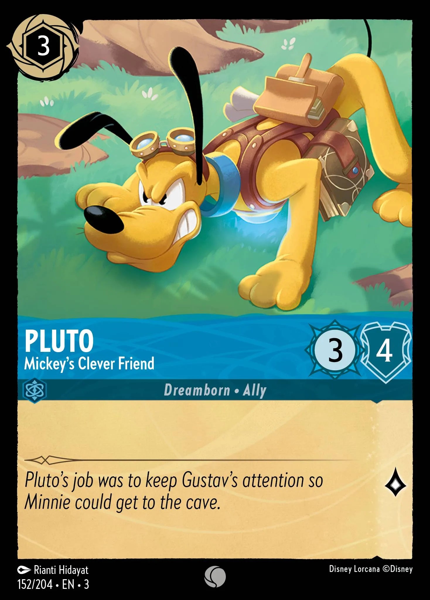 Pluto - Mickey's Clever Friend | Into the Inklands #152 (Near Mint) | Disney Lorcana Single Australia (Near Mint)