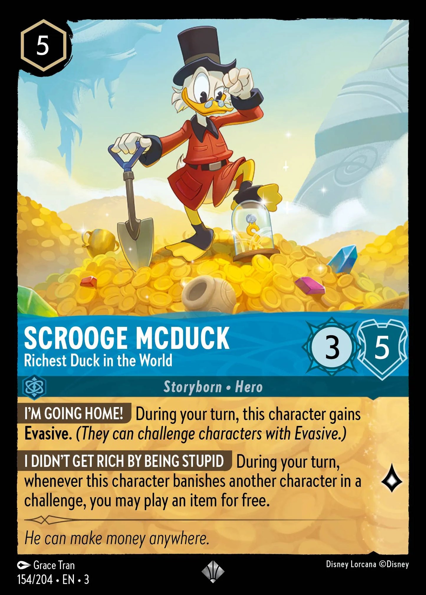 Scrooge McDuck - Richest Duck in the World | Into the Inklands #154 (Near Mint) | Disney Lorcana Single Australia (Near Mint)
