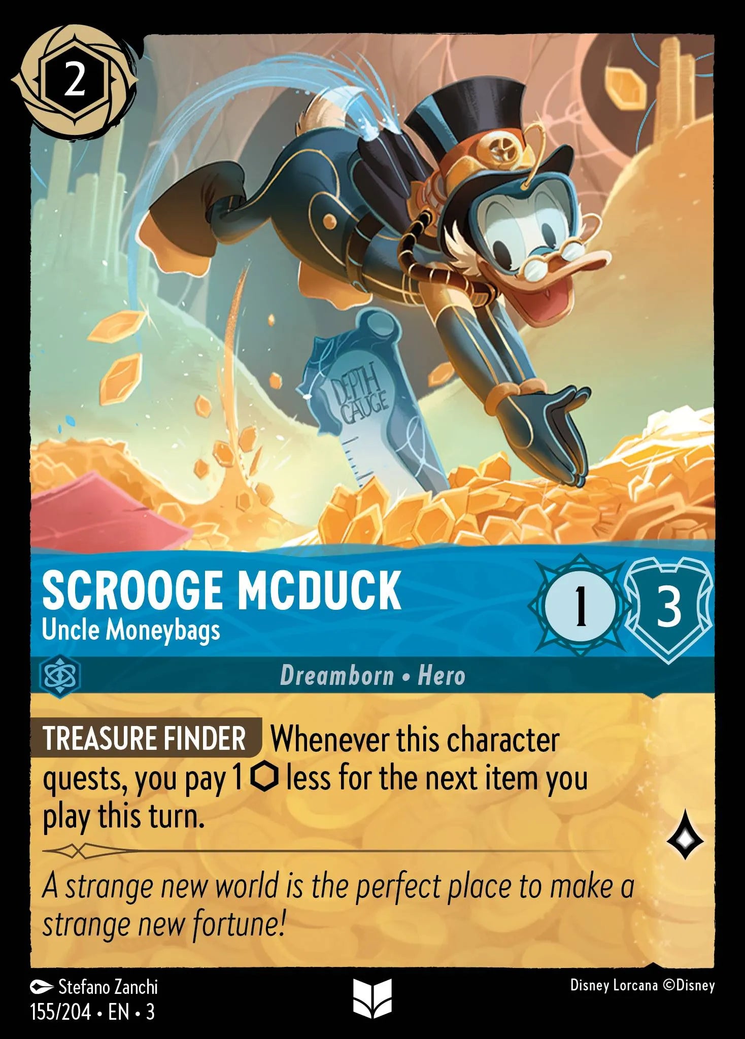 Scrooge McDuck - Uncle Moneybags | Into the Inklands #155 (Near Mint Foil) | Disney Lorcana Single Australia (Near Mint)