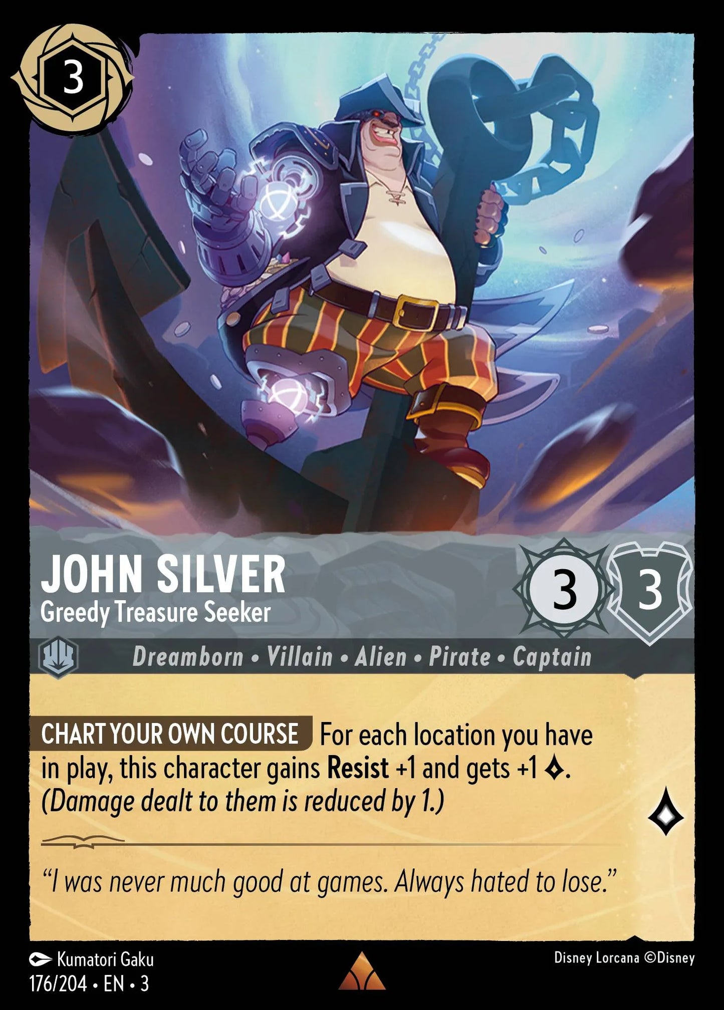 John Silver - Greedy Treasure Seeker | Into the Inklands #176 (Near Mint) | Disney Lorcana Single Australia (Near Mint)