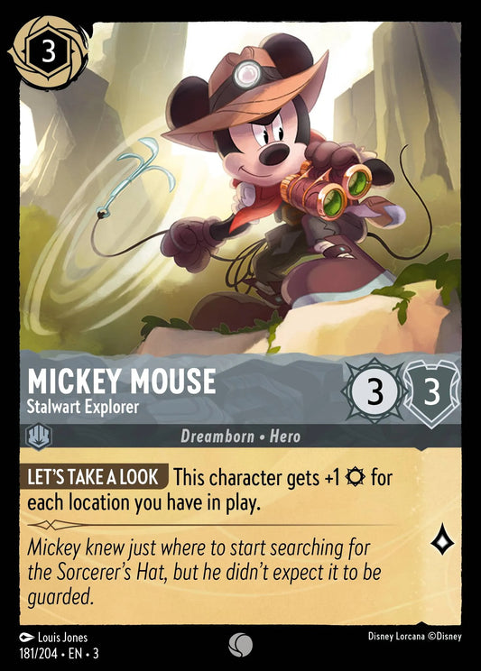 Mickey Mouse - Stalwart Explorer | Into the Inklands #181 (Near Mint) | Disney Lorcana Single Australia (Near Mint)