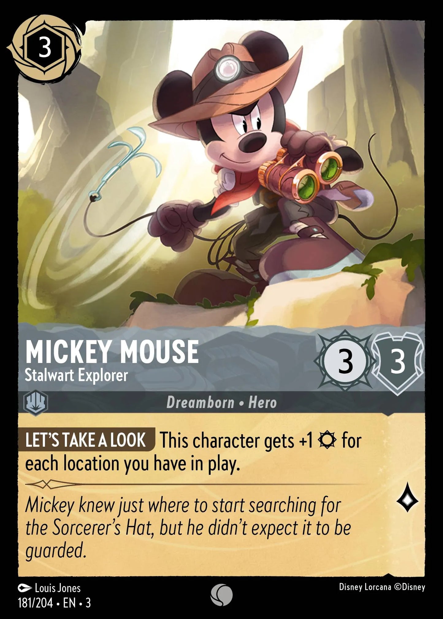 Mickey Mouse - Stalwart Explorer | Into the Inklands #181 (Near Mint Foil) | Disney Lorcana Single Australia (Near Mint)