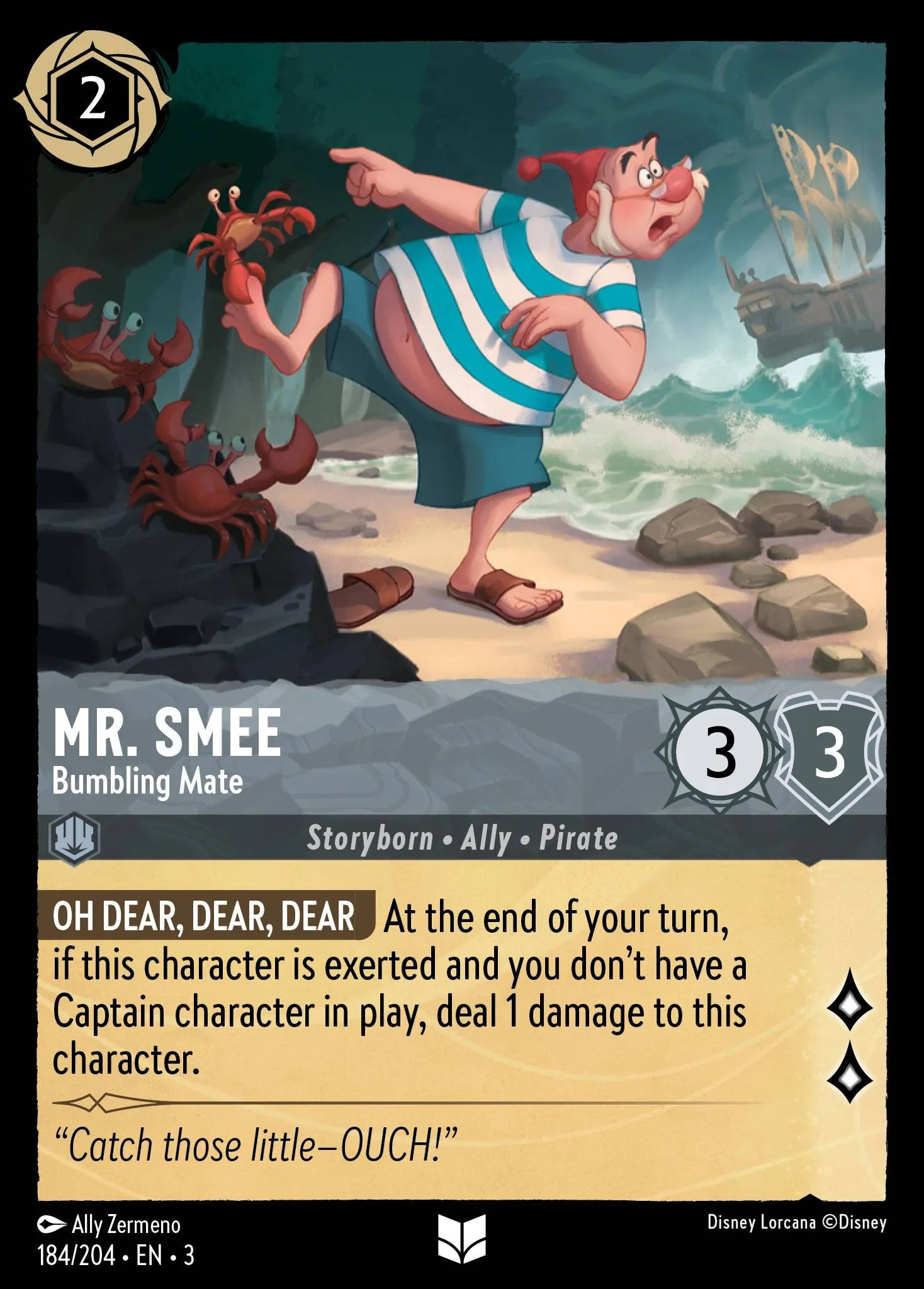 Mr. Smee - Bumbling Mate | Into the Inklands #184 (Near Mint) | Disney Lorcana Single Australia (Near Mint)