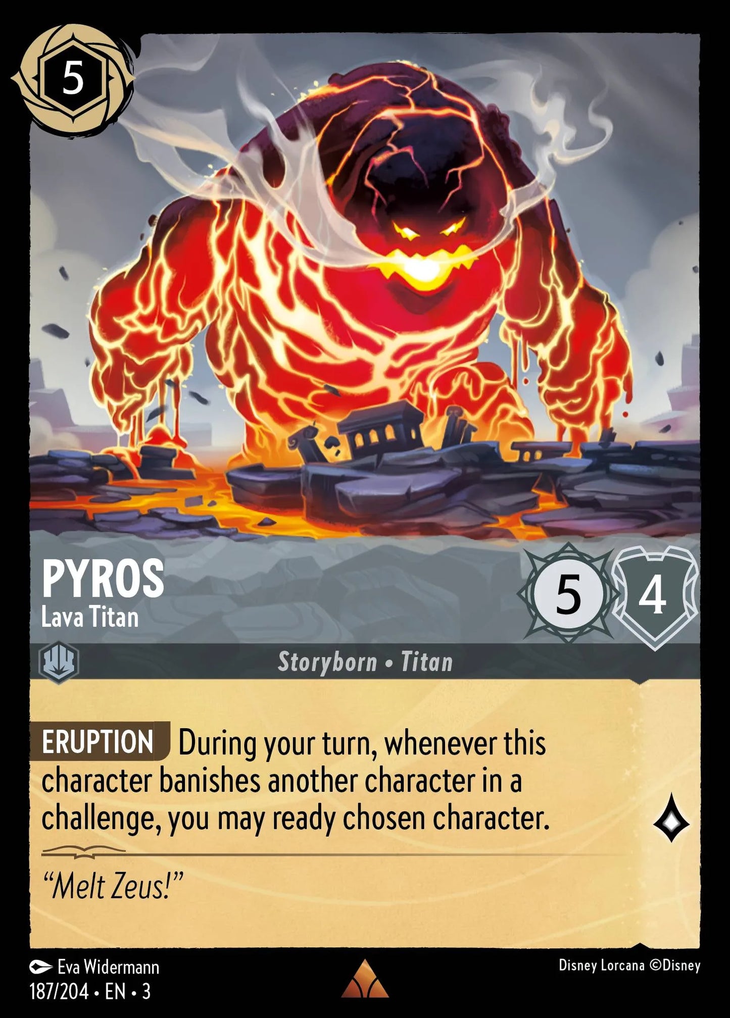Pyros - Lava Titan | Into the Inklands #187 (Near Mint Foil) | Disney Lorcana Single Australia (Near Mint)