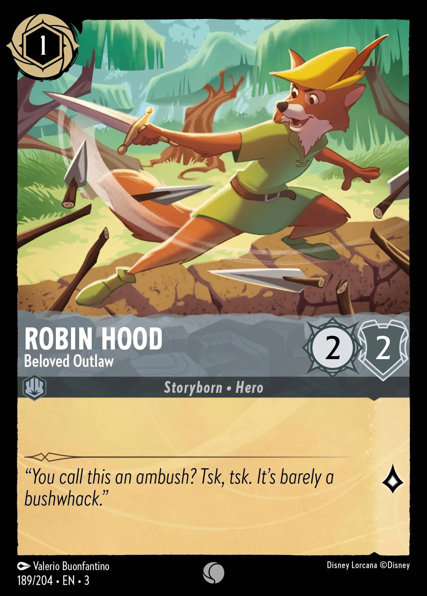 Robin Hood - Beloved Outlaw | Into the Inklands #189 (Near Mint Foil) | Disney Lorcana Single Australia (Near Mint)