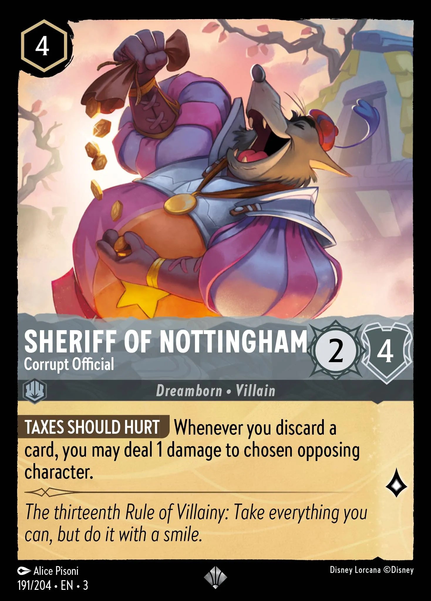 Sheriff of Nottingham - Corrupt Official | Into the Inklands #191 (Near Mint Foil) | Disney Lorcana Single Australia (Near Mint)