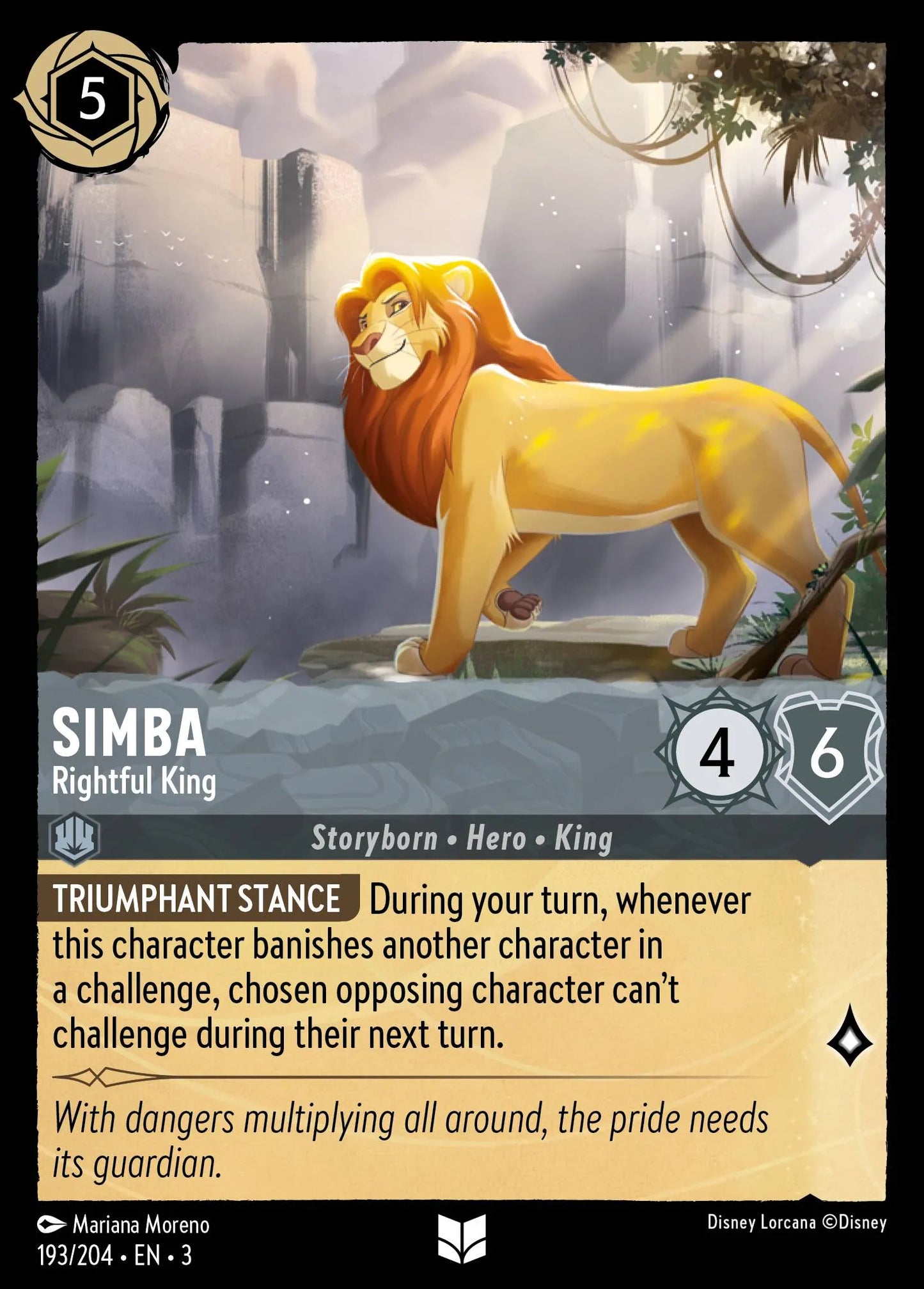 Simba - Rightful King | Into the Inklands #193 (Near Mint) | Disney Lorcana Single Australia (Near Mint)