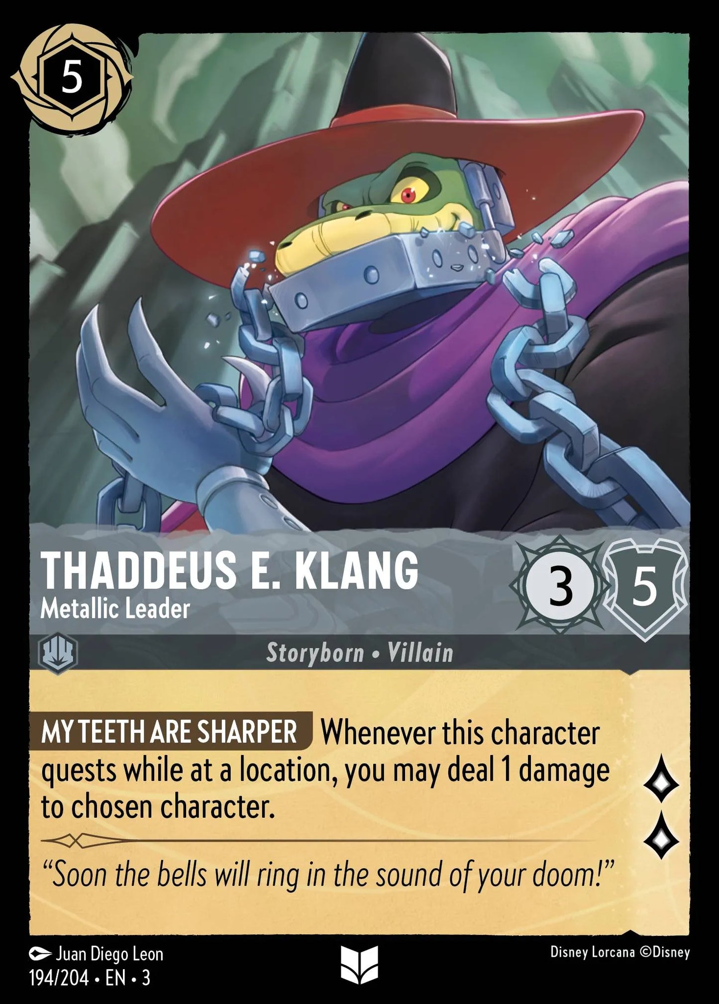 Thaddeus E. Klang - Metallic Leader | Into the Inklands #194 (Near Mint) | Disney Lorcana Single Australia (Near Mint)