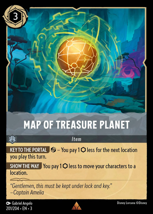 Map of Treasure Planet | Into the Inklands #201 (Near Mint) | Disney Lorcana Single Australia (Near Mint)