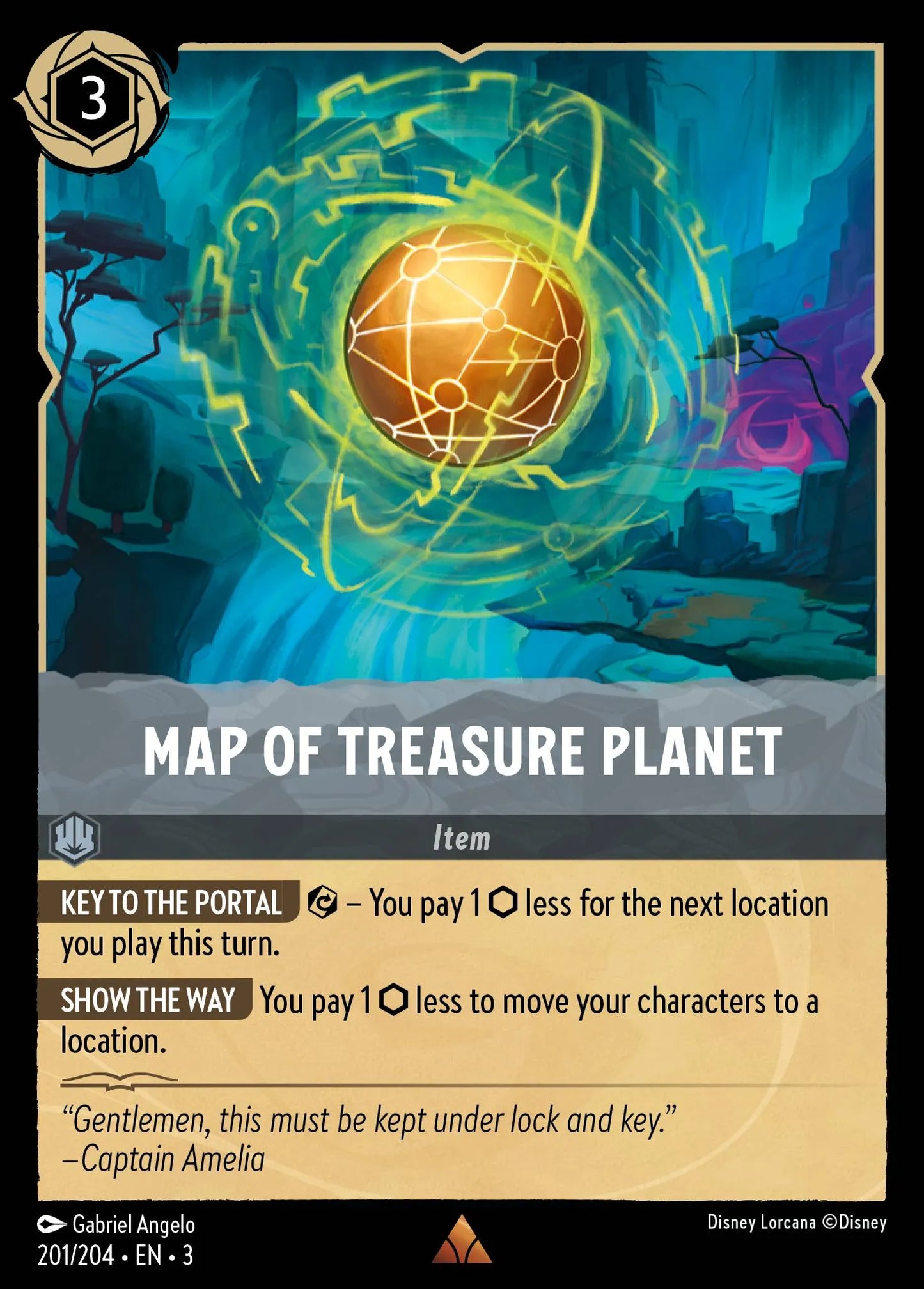 Map of Treasure Planet | Into the Inklands #201 (Near Mint Foil) | Disney Lorcana Single Australia (Near Mint)