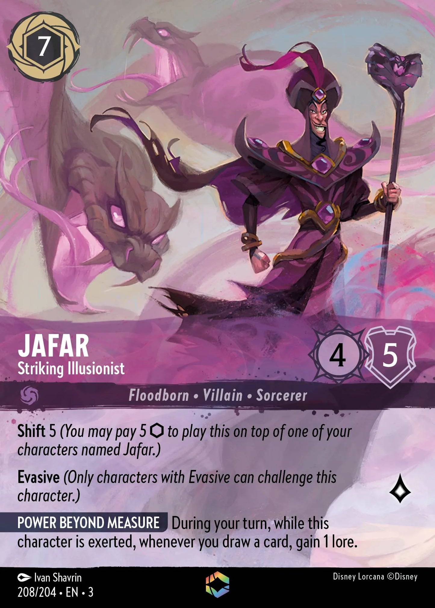 Jafar - Striking Illusionist | Into the Inklands #208 (Near Mint) | Disney Lorcana Single Australia (Near Mint)