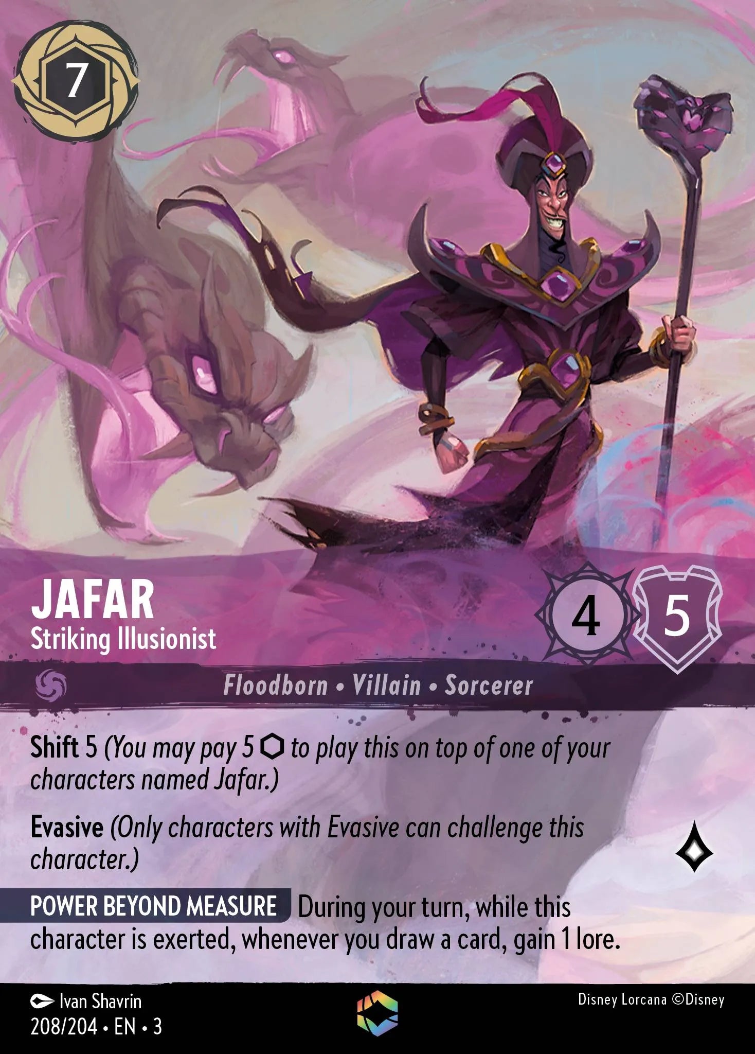 Jafar - Striking Illusionist | Into the Inklands #208 (Near Mint) | Disney Lorcana Single Australia (Near Mint)