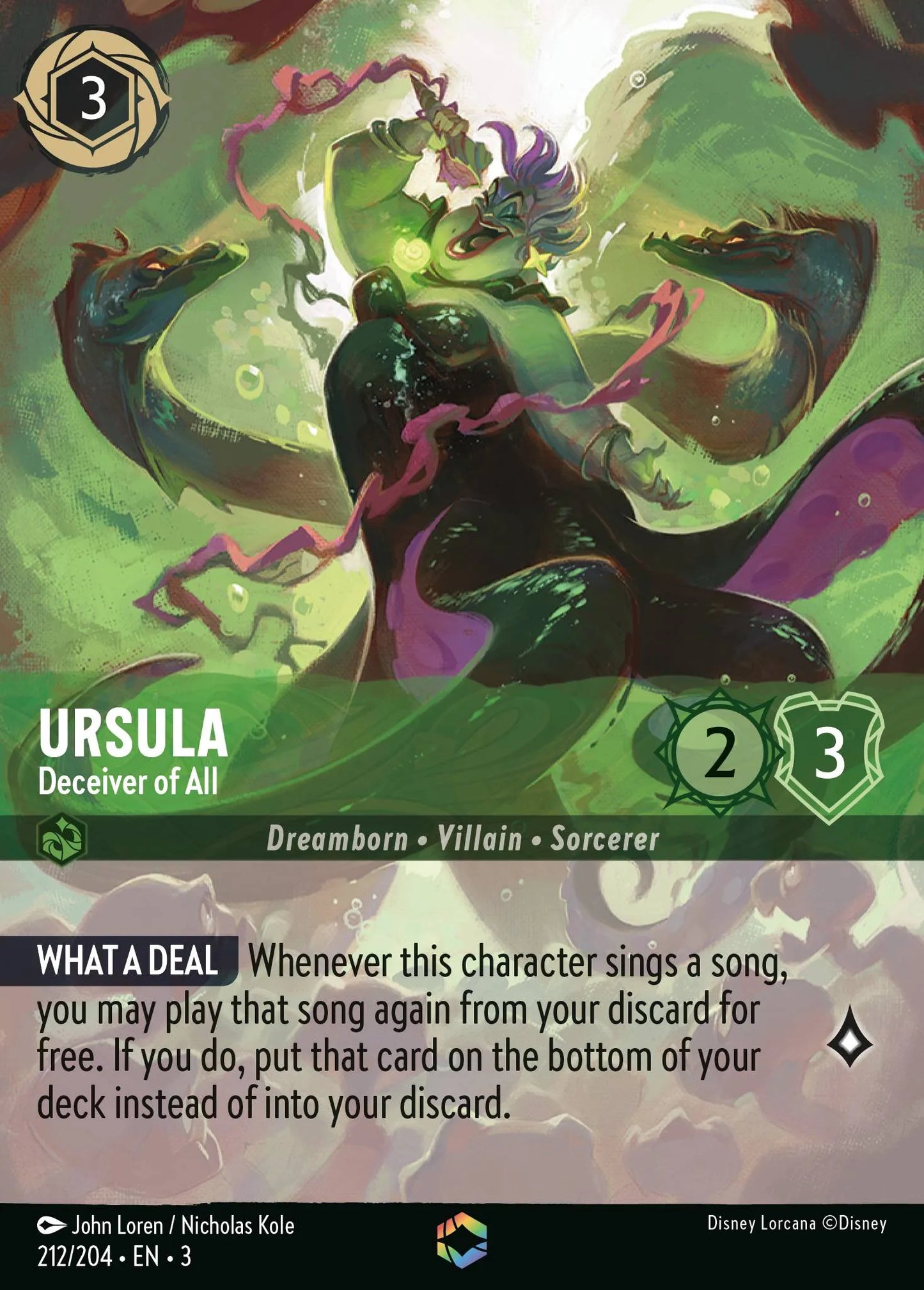 Ursula - Deceiver of All | Into the Inklands #212 (Near Mint) | Disney Lorcana Single Australia (Near Mint)