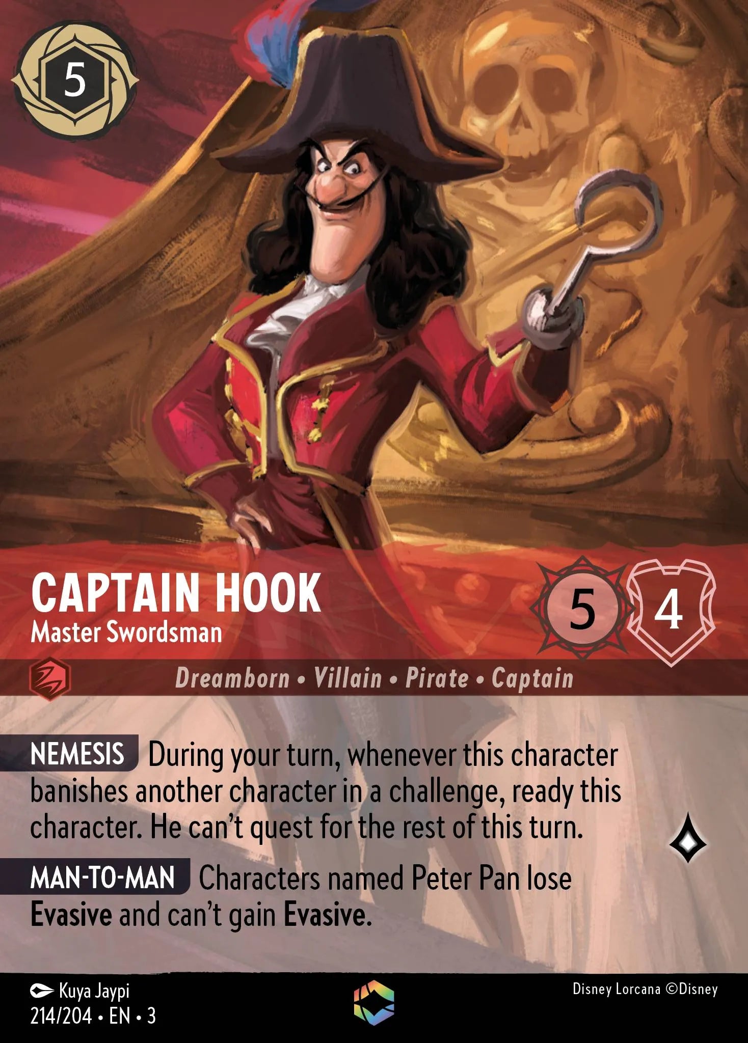 Captain Hook - Master Swordsman | Into the Inklands #214 (Near Mint) | Disney Lorcana Single Australia (Near Mint)