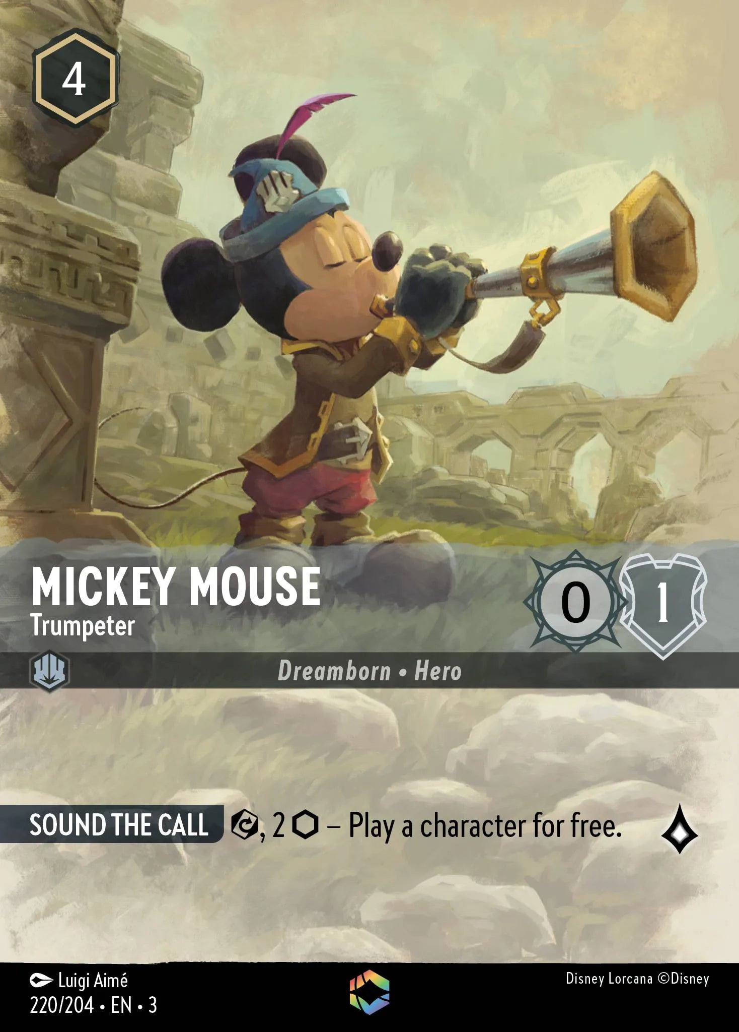 Mickey Mouse - Trumpeter | Into the Inklands #220 (Near Mint) | Disney Lorcana Single Australia (Near Mint)