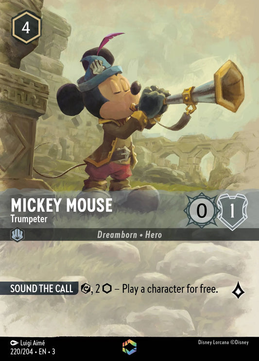 Mickey Mouse - Trumpeter | Into the Inklands #220 (Near Mint) | Disney Lorcana Single Australia (Near Mint)