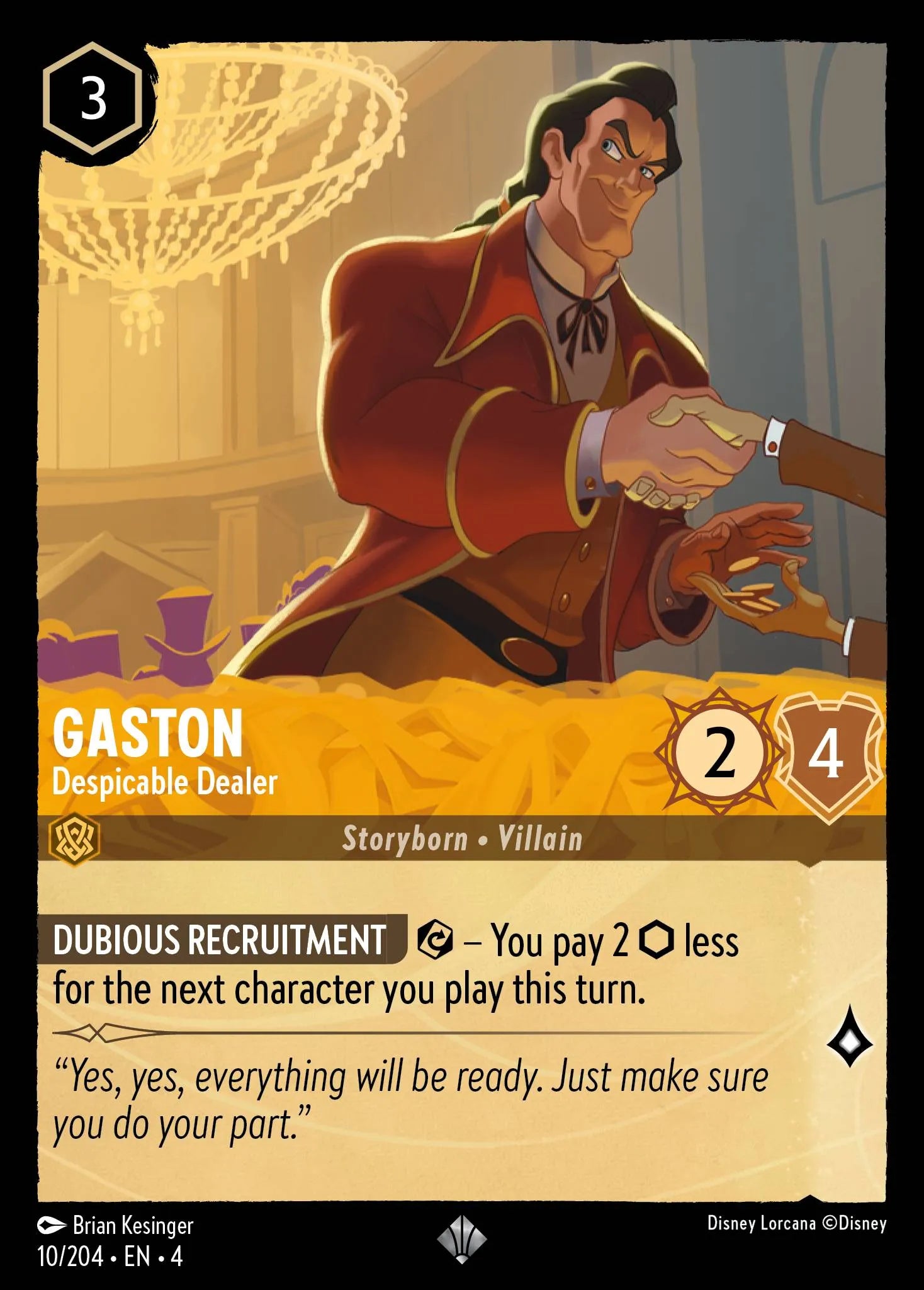 Gaston - Despicable Dealer Disney Lorcana card