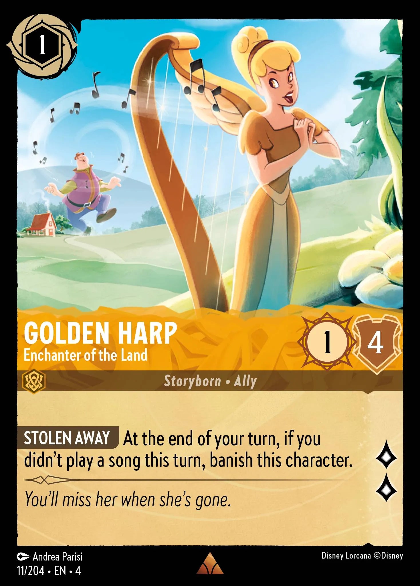 Golden Harp - Enchanter of the Land Disney Lorcana card