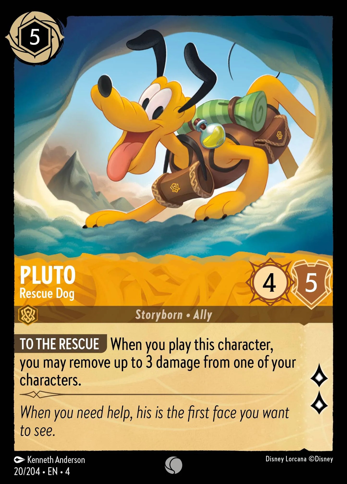 Pluto - Rescue Dog Disney Lorcana card