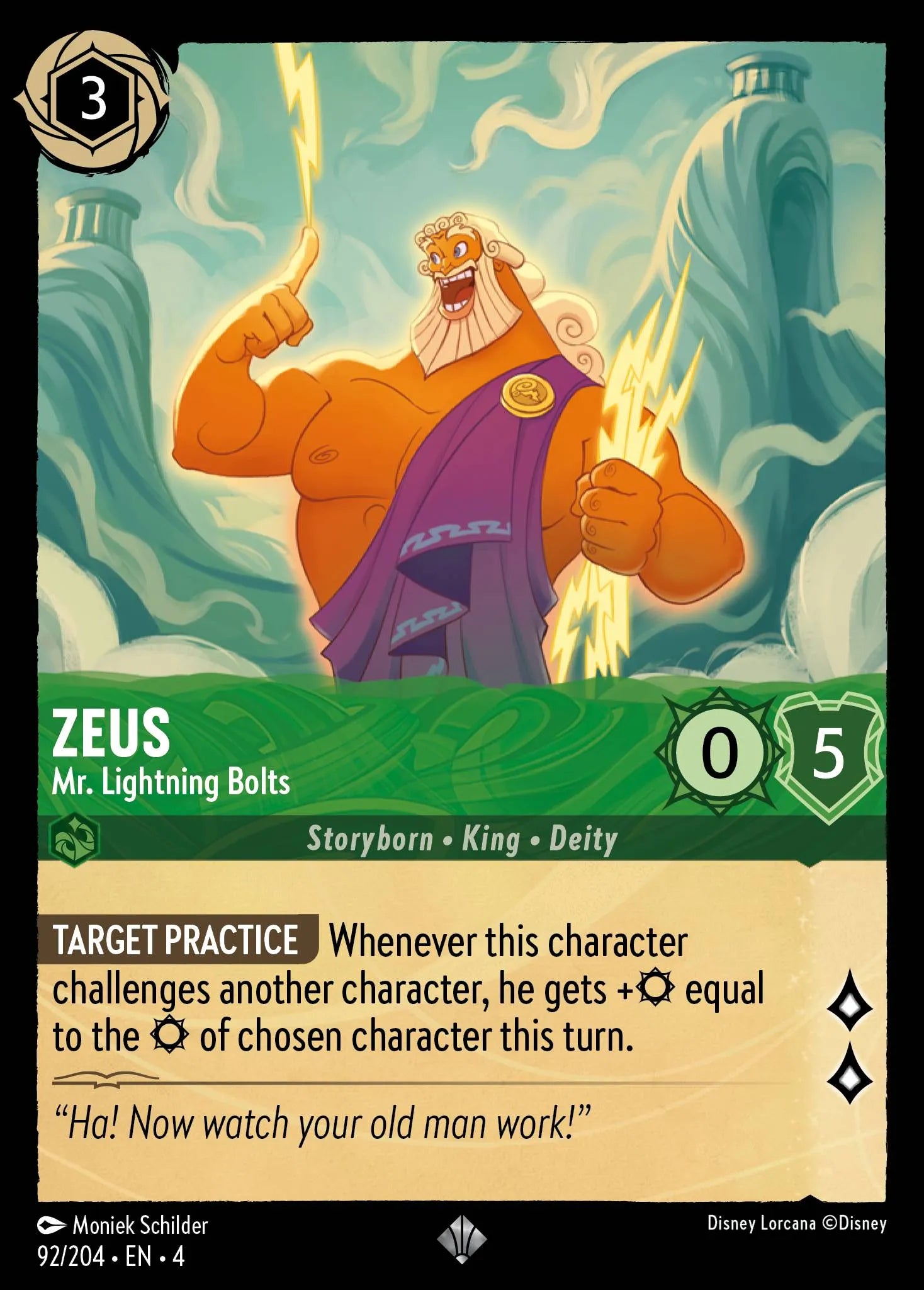 Zeus - Mr. Lightning Bolts Disney Lorcana card