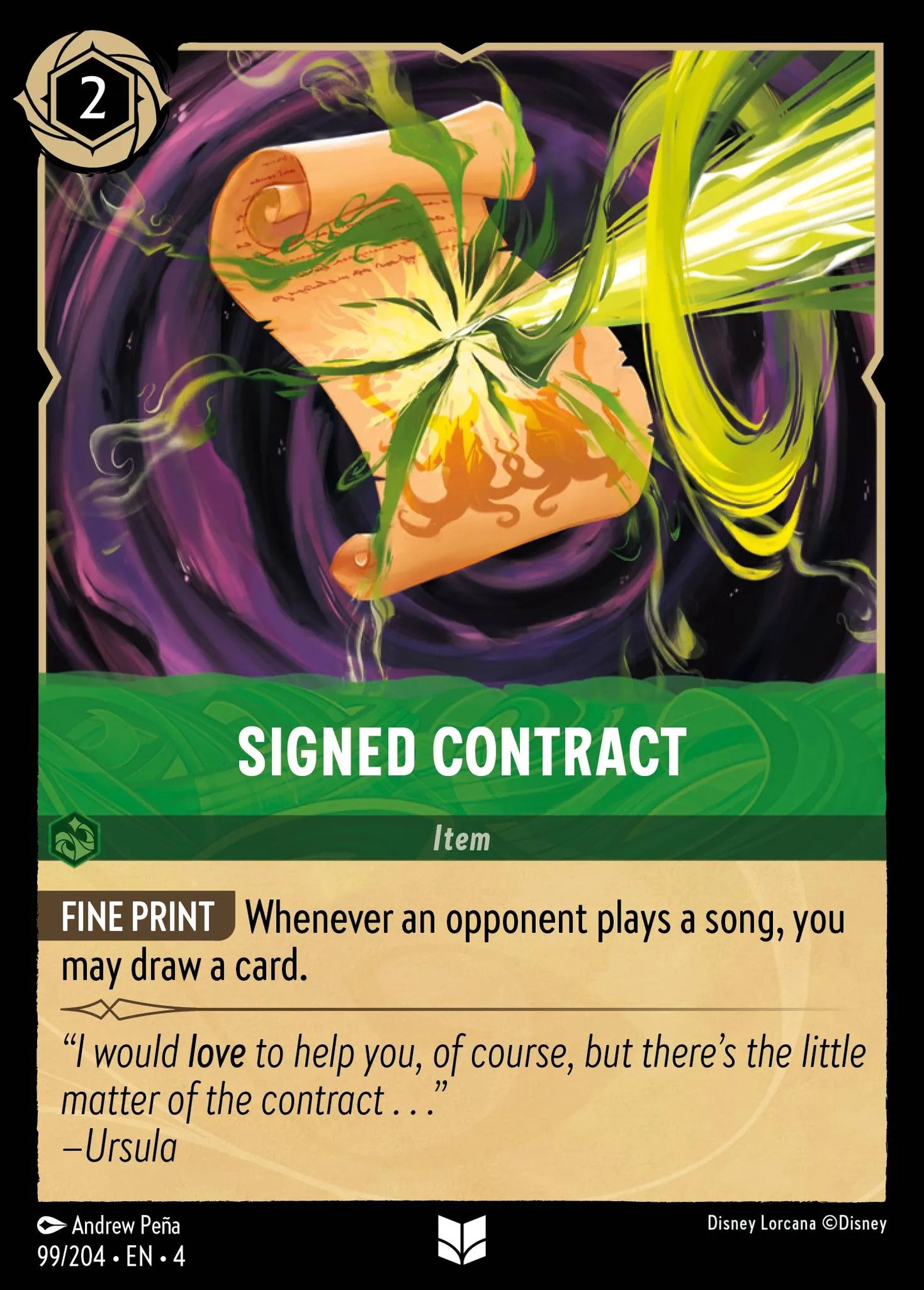 Signed Contract | Ursula's Return #99 (Near Mint Foil) | Disney Lorcana Single Australia (Near Mint)