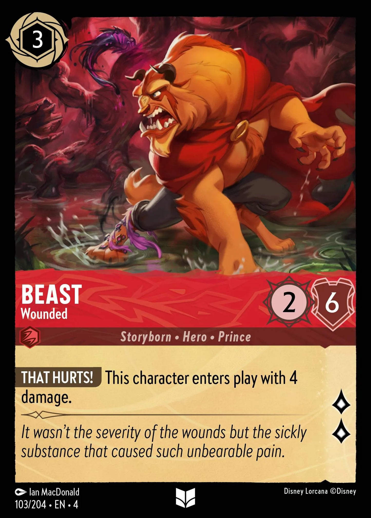 Beast - Wounded Disney Lorcana card