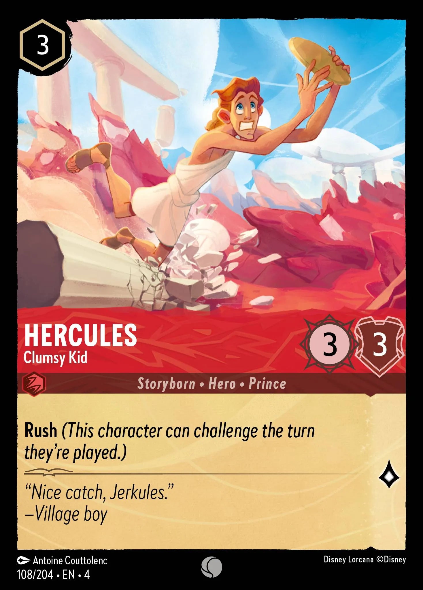 Hercules - Clumsy Kid Disney Lorcana card