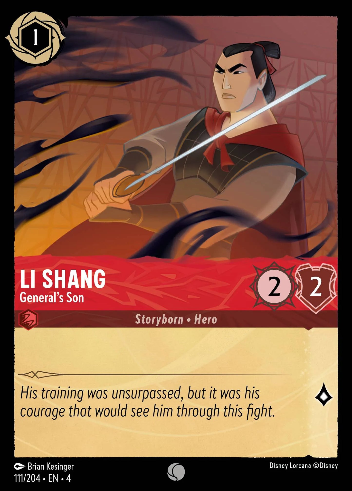 Li Shang - General’s Son Disney Lorcana card