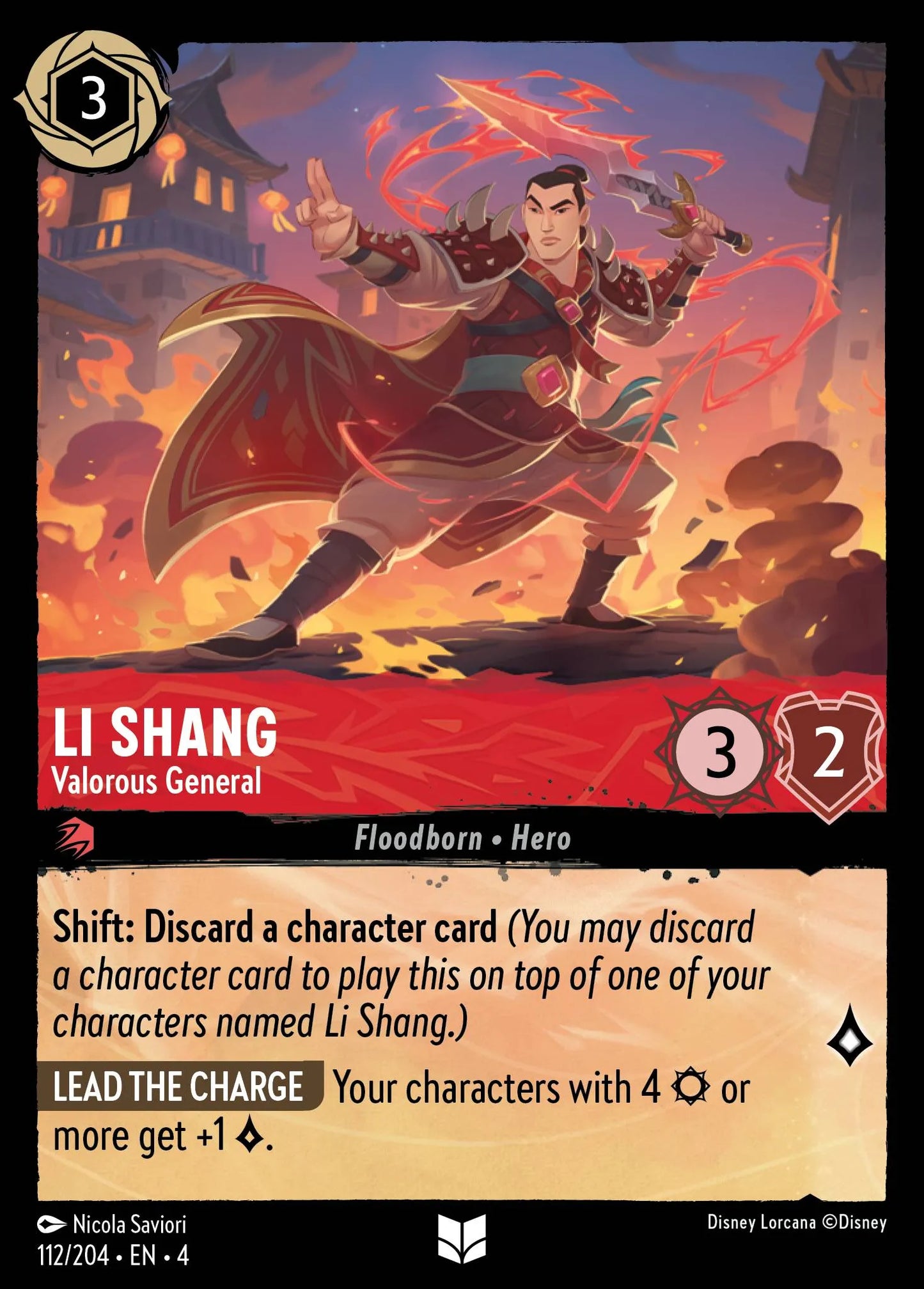 Li Shang - Valorous General | Ursula's Return #112 (Near Mint) | Disney Lorcana Single Australia (Near Mint)