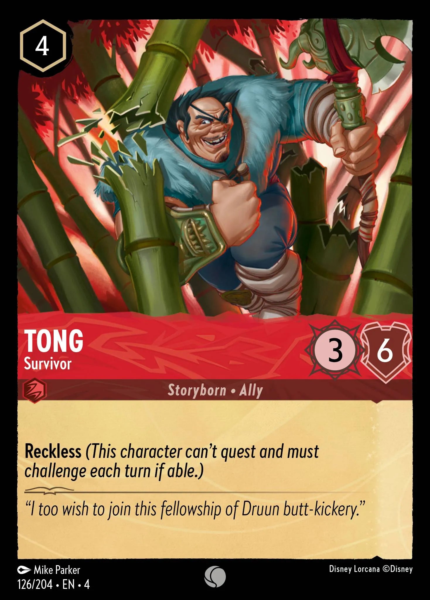 Tong - Survivor Disney Lorcana card