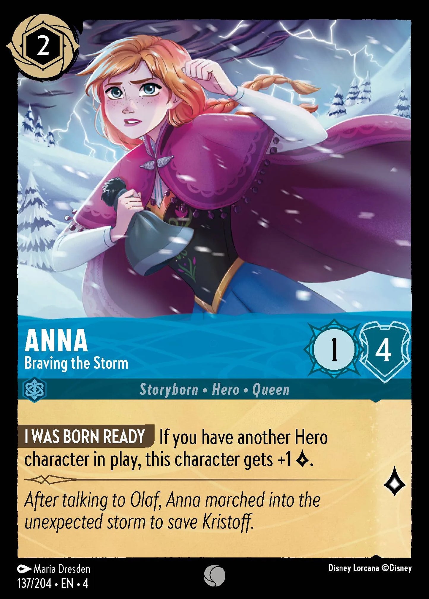 Anna - Braving the Storm Disney Lorcana card