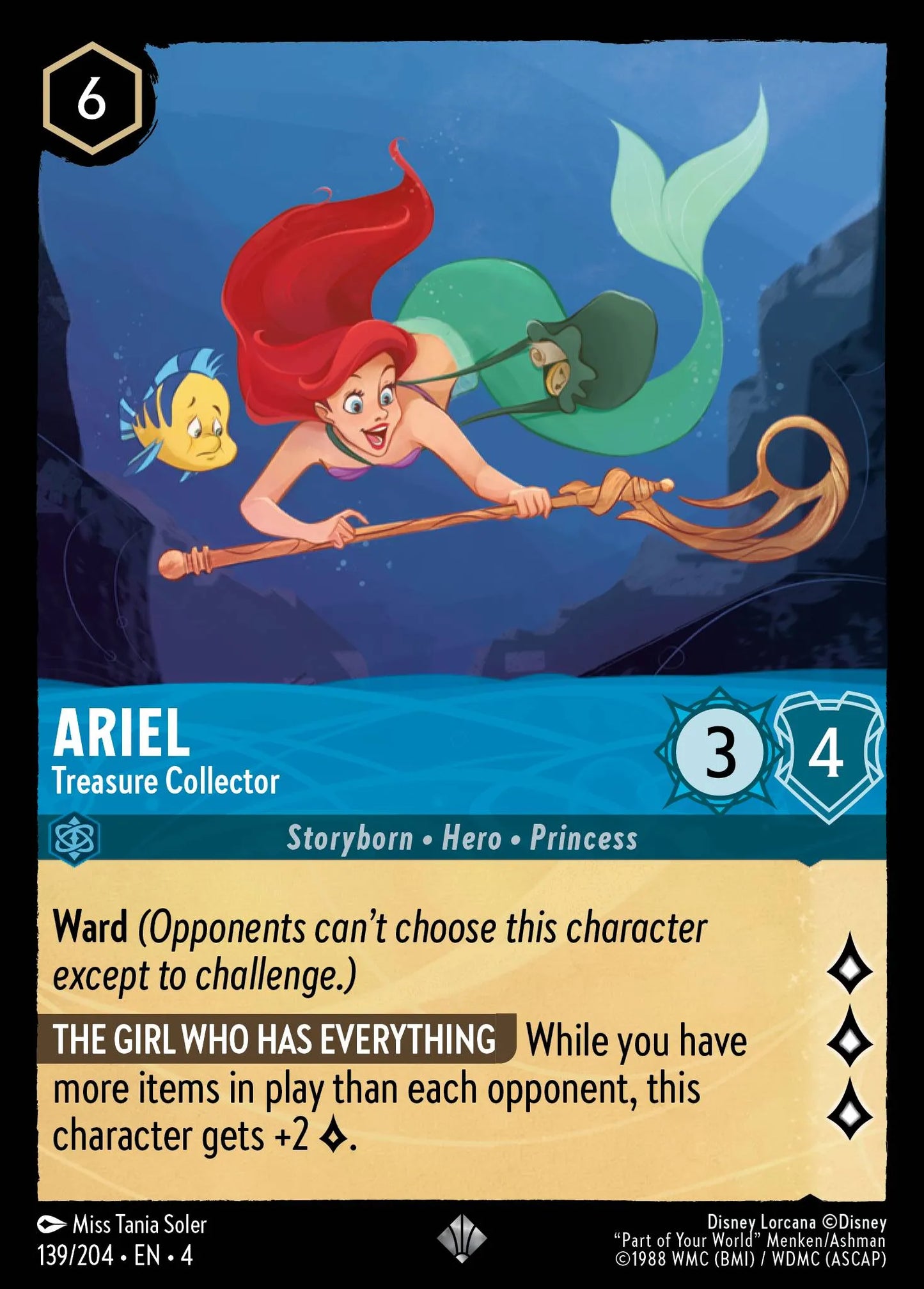 Ariel - Treasure Collector Disney Lorcana card
