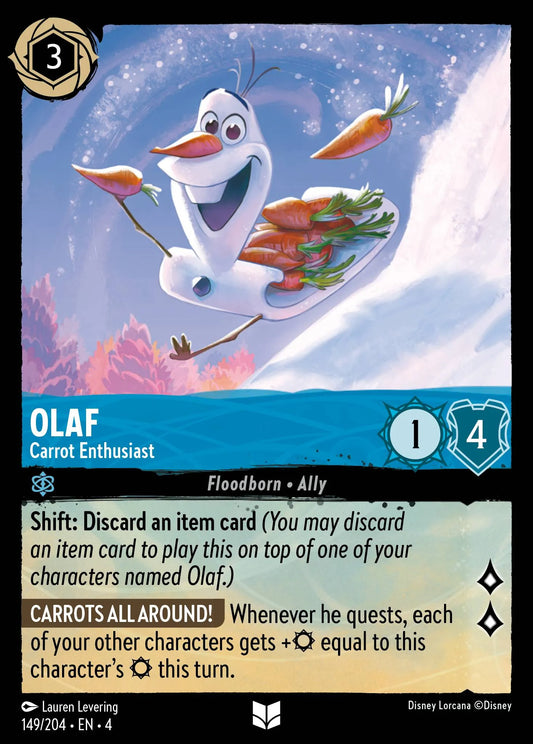Olaf - Carrot Enthusiast Disney Lorcana card