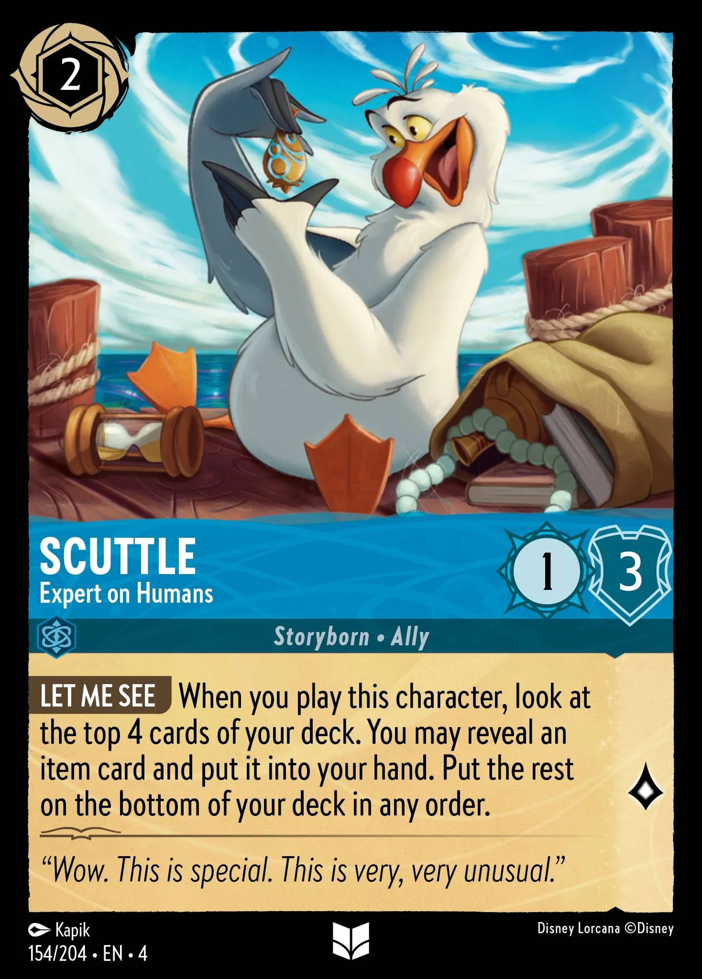 Scuttle - Expert on Humans | Ursula's Return #154 (Near Mint) | Disney Lorcana Single Australia (Near Mint)