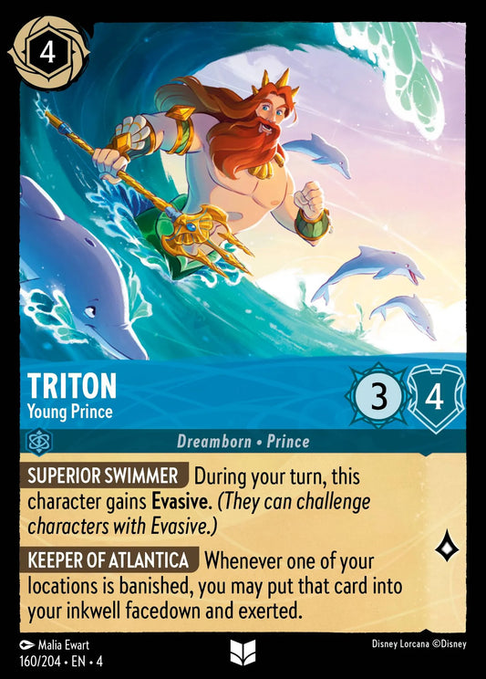 Triton - Young Prince | Ursula's Return #160 (Near Mint Foil) | Disney Lorcana Single Australia (Near Mint)